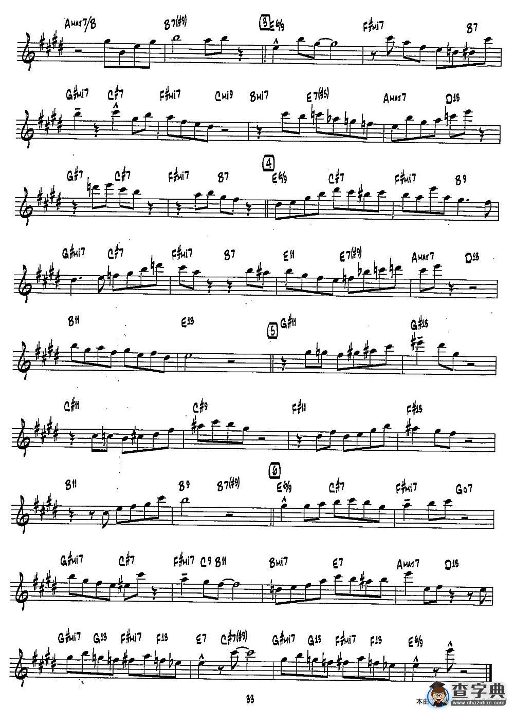 THE END（15首爵士练习曲之15）萨克斯谱
