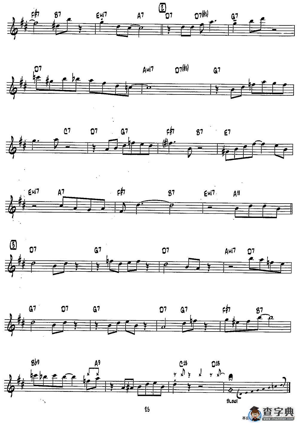 BLUES3（15首爵士练习曲之11）萨克斯谱