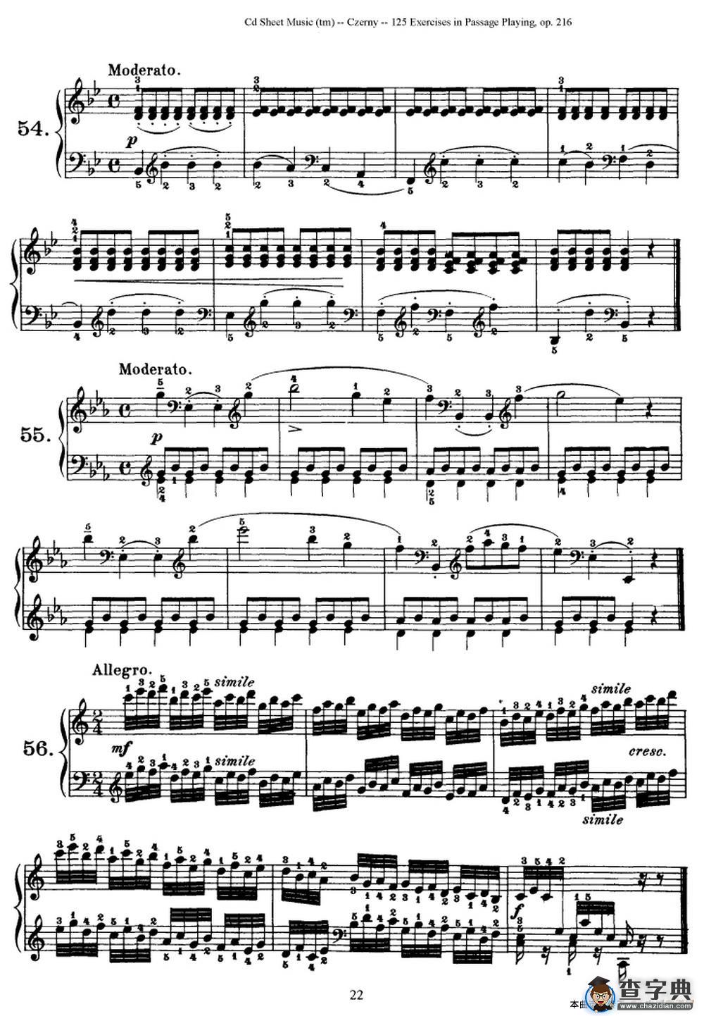 125 Exercises in Passage Playing Op.261（车尔尼125首钢琴短乐句练习曲（42——60））钢琴谱