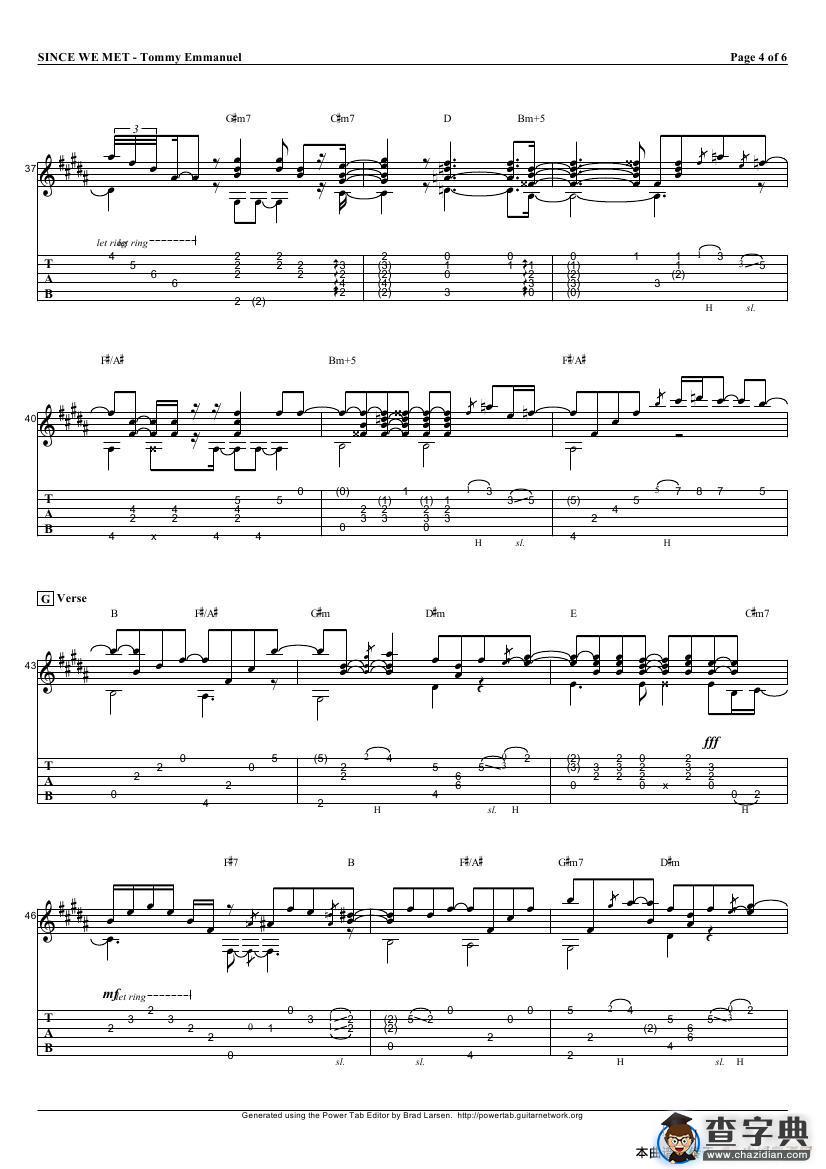 tommy emmanuel：since we met（指弹吉它）吉他谱
