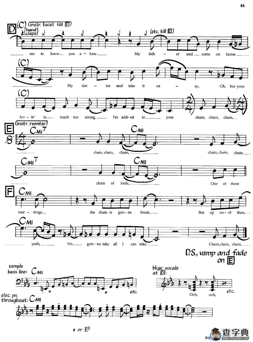 Chain Of Fools（爵士钢琴曲）钢琴谱