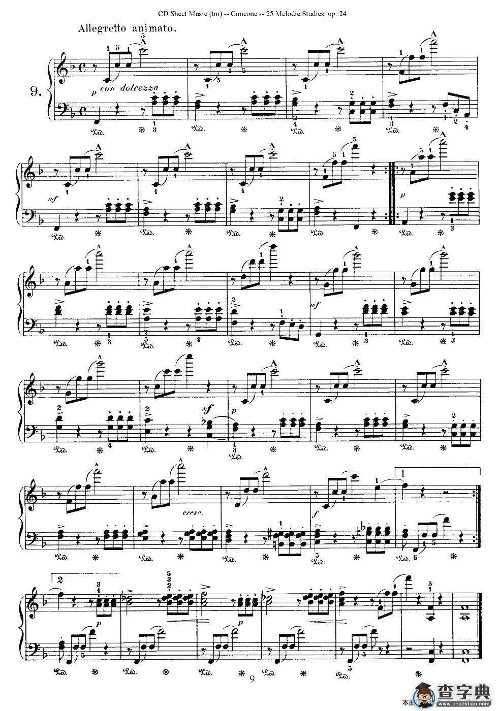 Concone - 25 Melodic Studies easy and progressive（6—10）钢琴谱