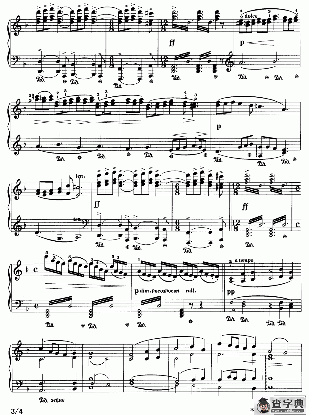 三钟经（选自《绘画风景》组曲）钢琴谱