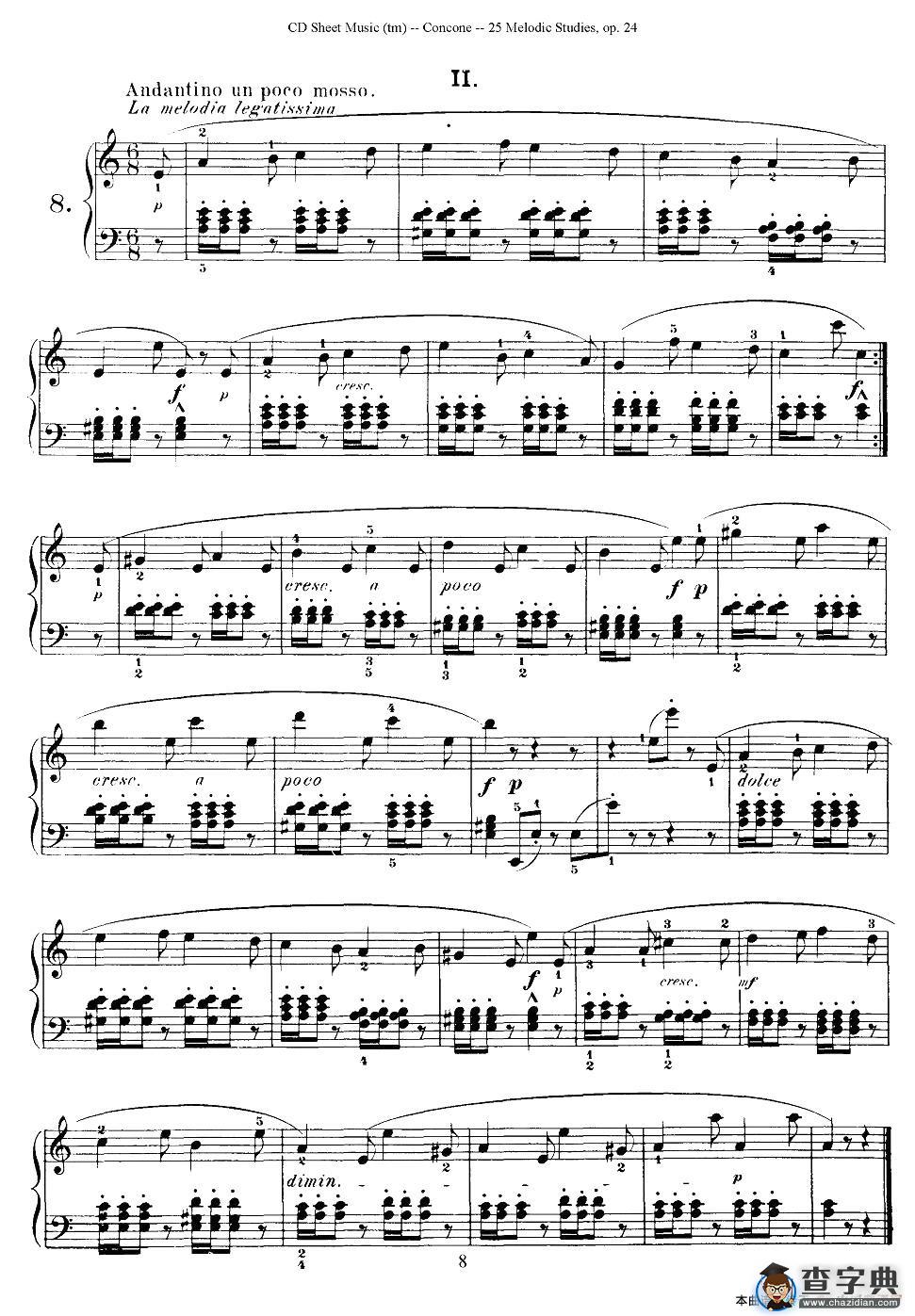 Concone - 25 Melodic Studies easy and progressive（6—10）钢琴谱