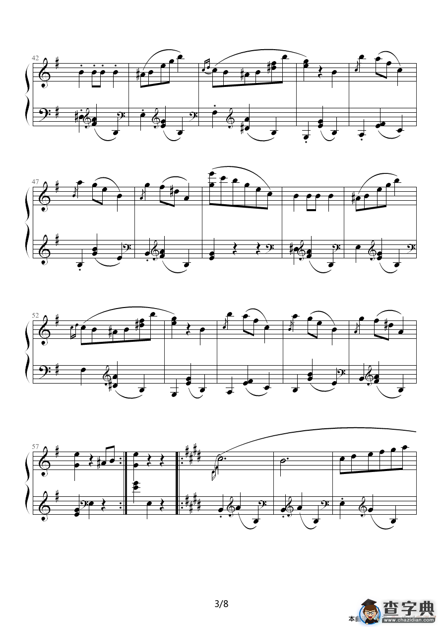 e小调圆舞曲钢琴谱