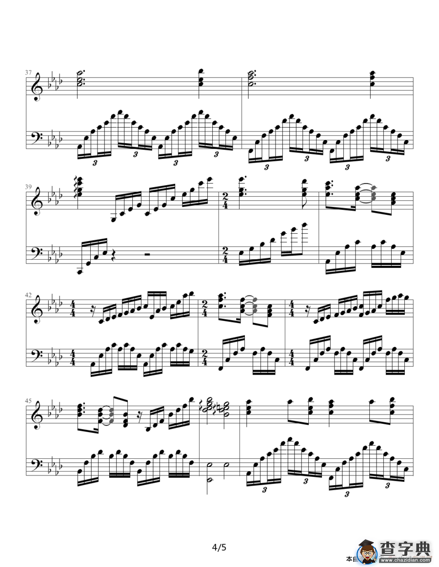 奔放的旋律（《人鬼情未了》主题曲）钢琴谱