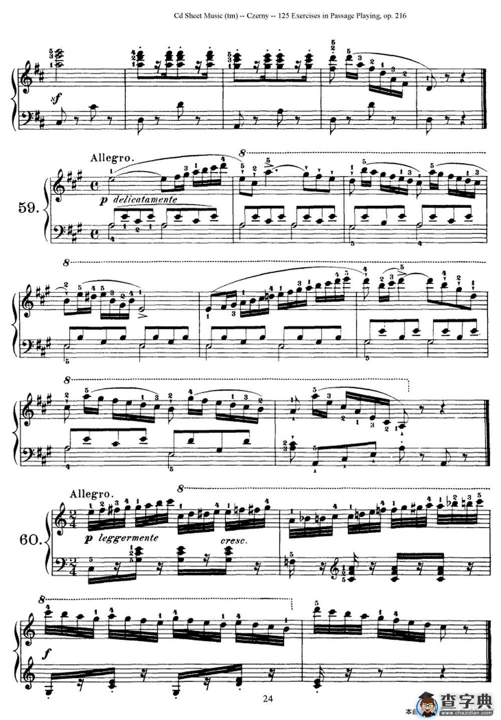 125 Exercises in Passage Playing Op.261（车尔尼125首钢琴短乐句练习曲（42——60））钢琴谱