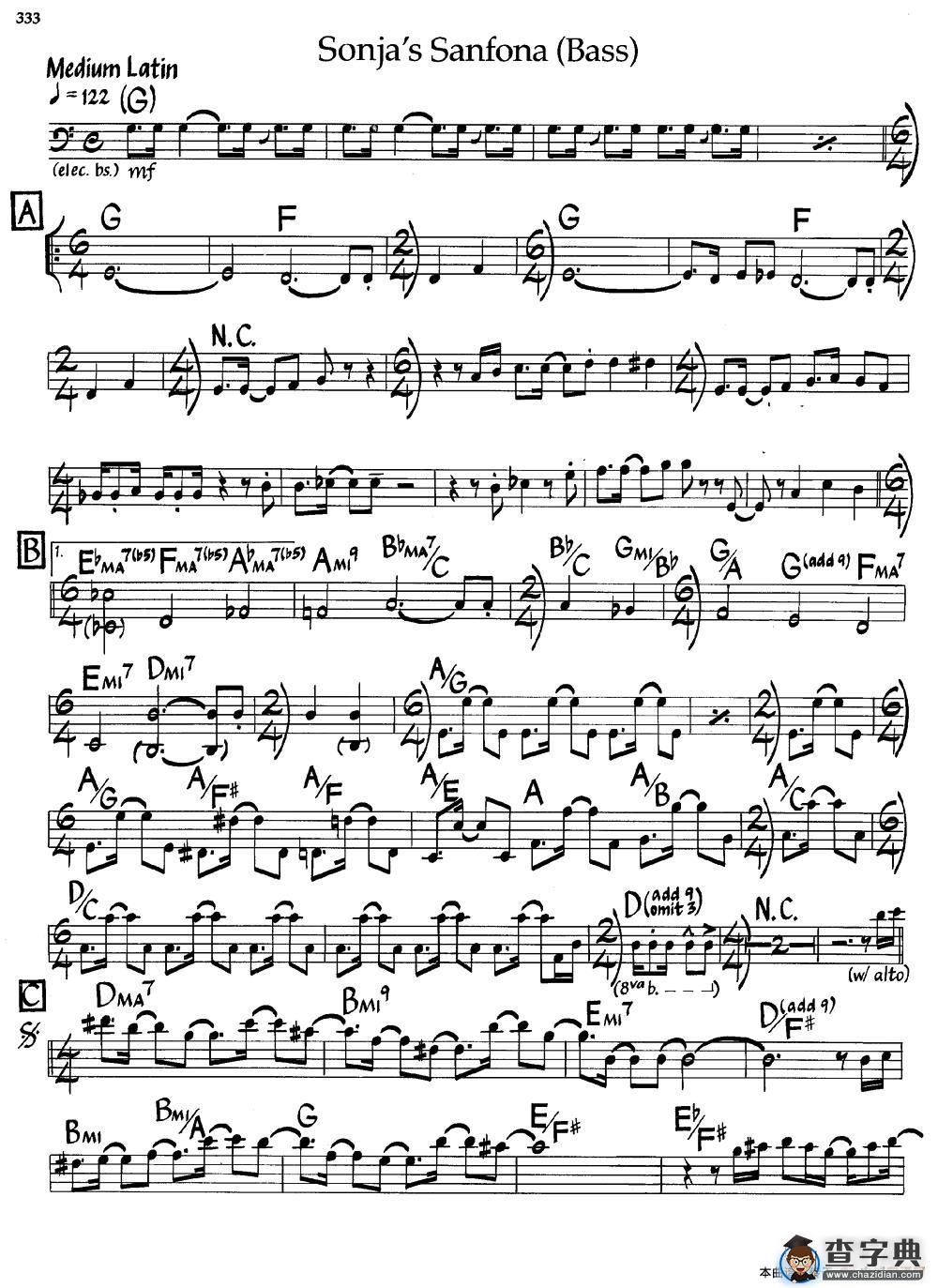 Sonjas Sanfona（爵士钢琴曲）钢琴谱