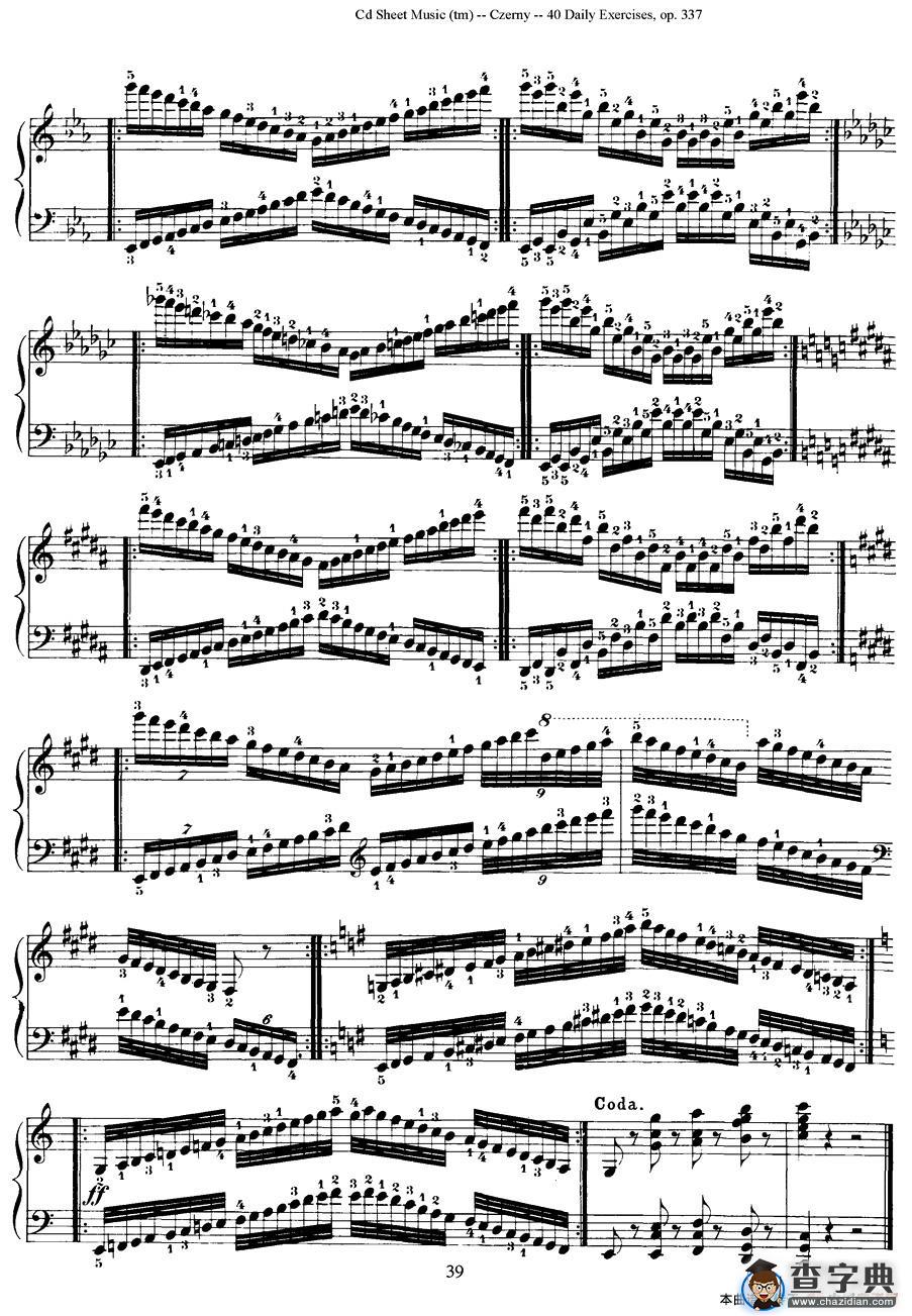 Czerny - 40 Daily Exerci Op.337（31—35）（40首日常训练曲）钢琴谱