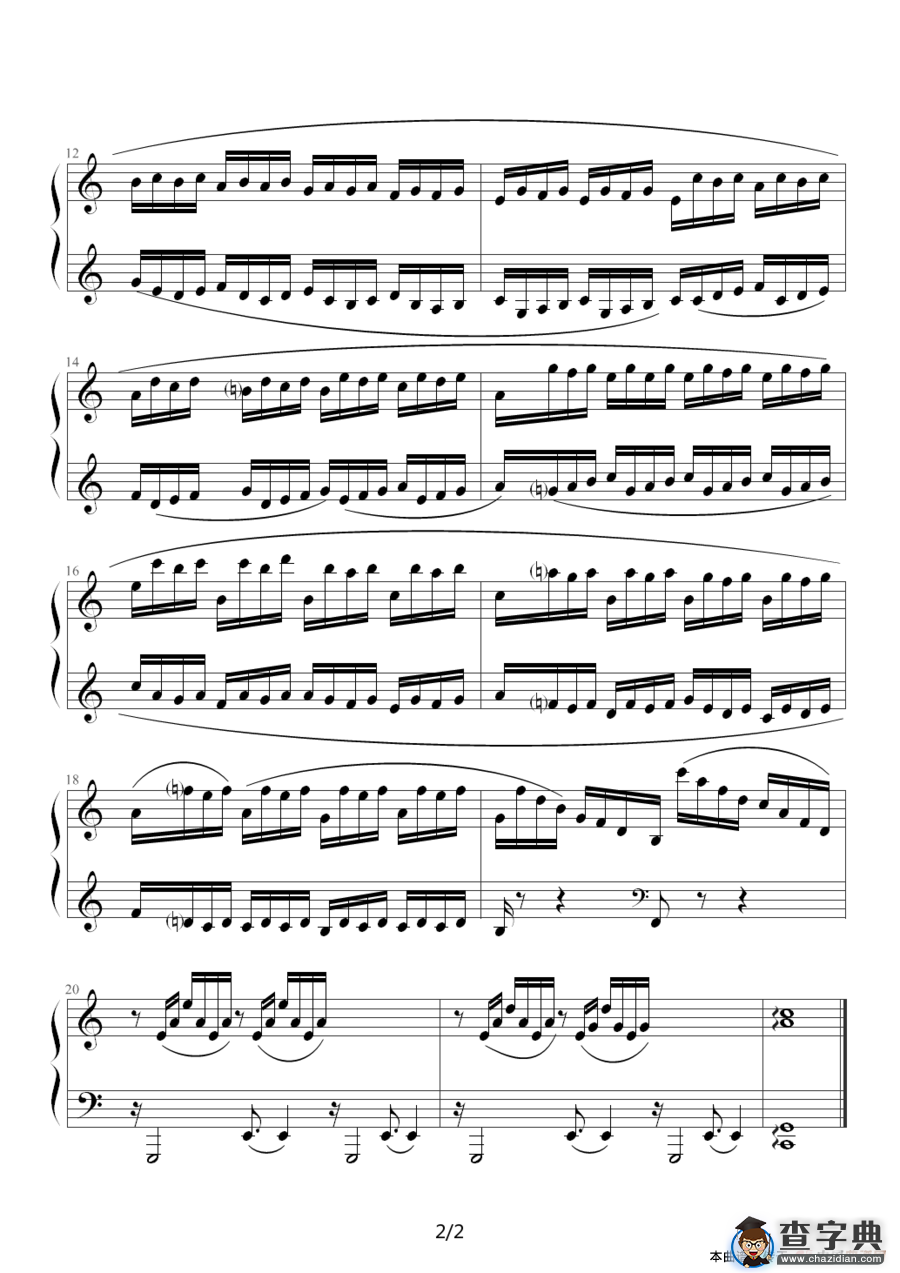 卡拉莫（60首钢琴练习曲NO.1）钢琴谱