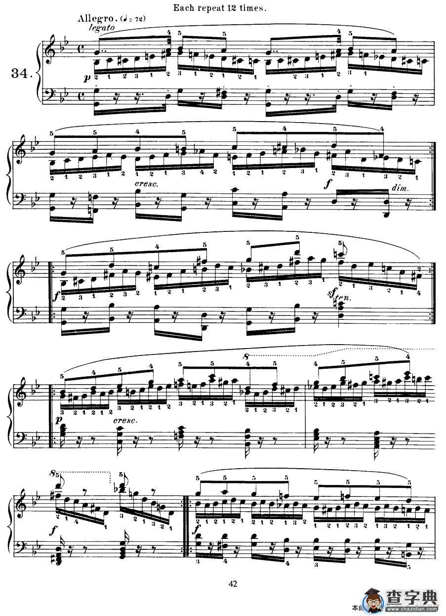 Czerny - 40 Daily Exerci Op.337（31—35）（40首日常训练曲）钢琴谱