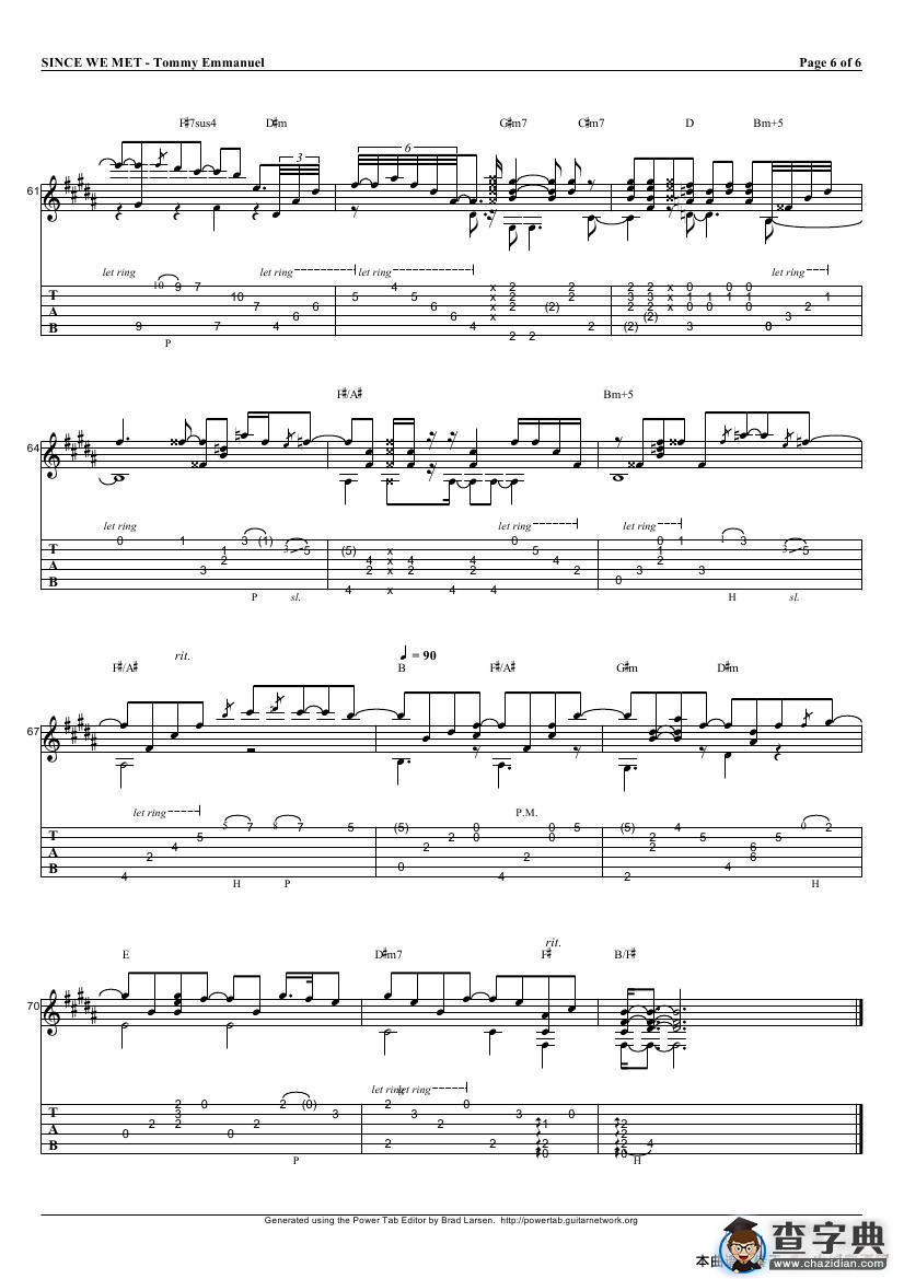 tommy emmanuel：since we met（指弹吉它）吉他谱
