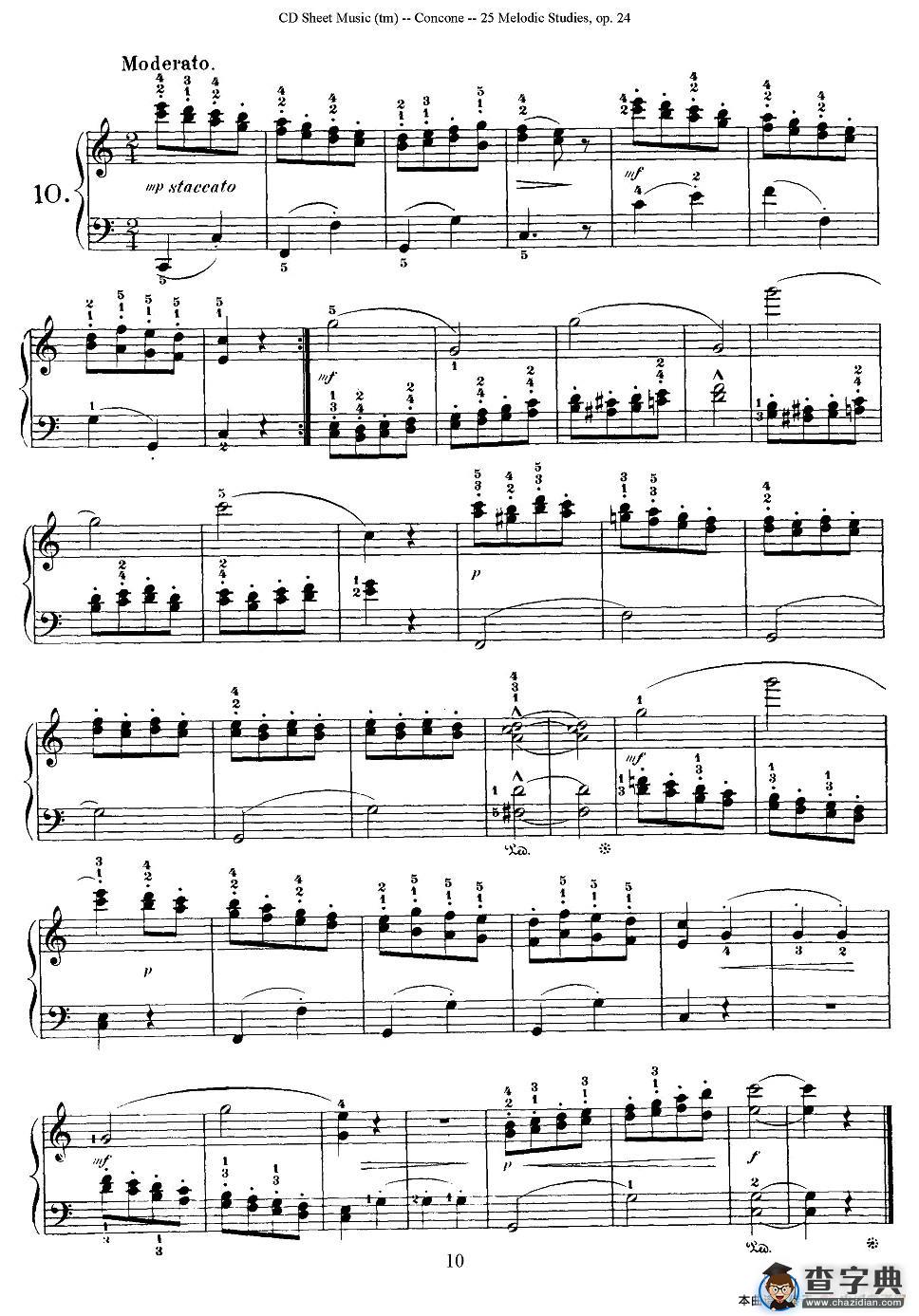 Concone - 25 Melodic Studies easy and progressive（6—10）钢琴谱
