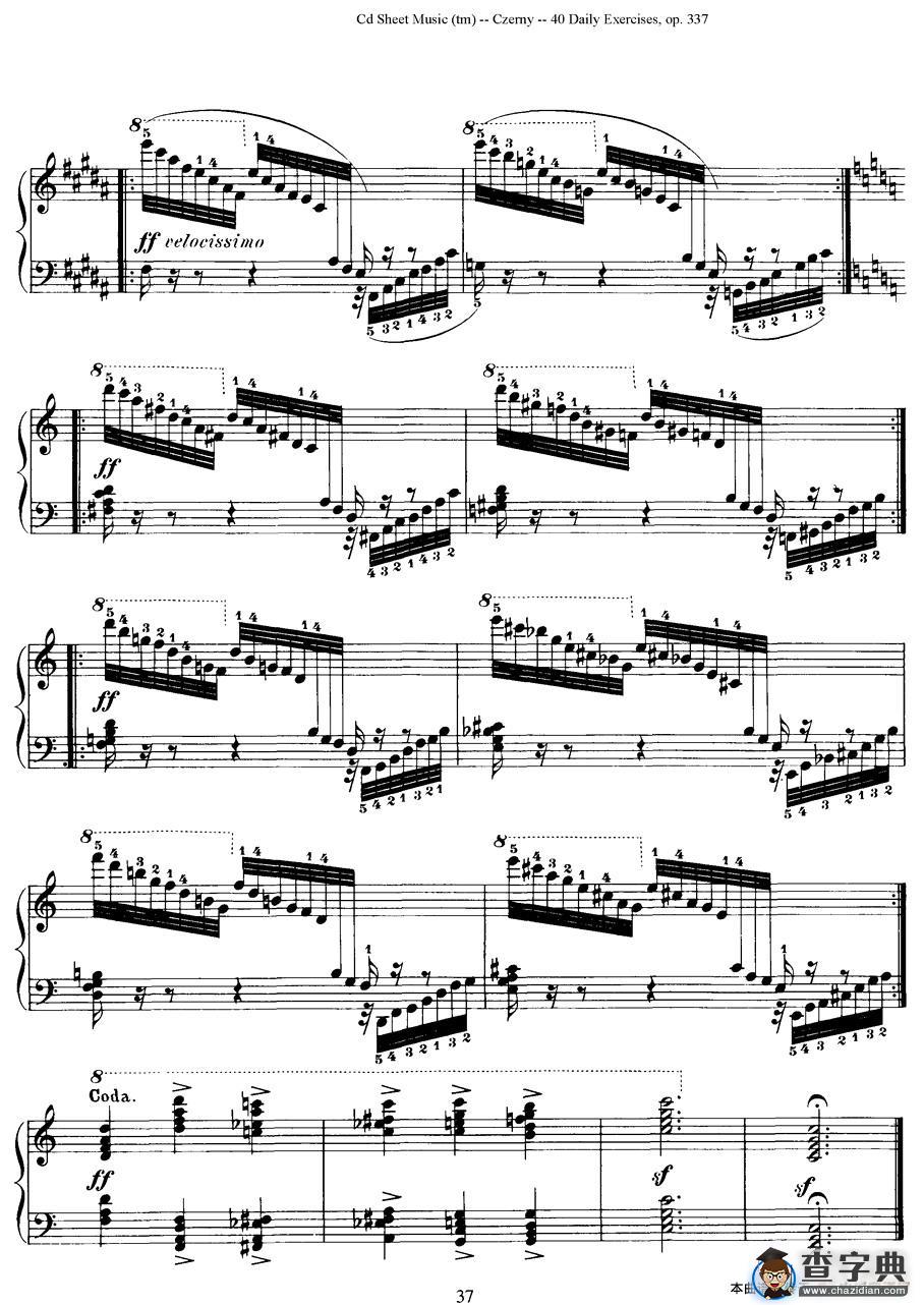 Czerny - 40 Daily Exerci Op.337（31—35）（40首日常训练曲）钢琴谱