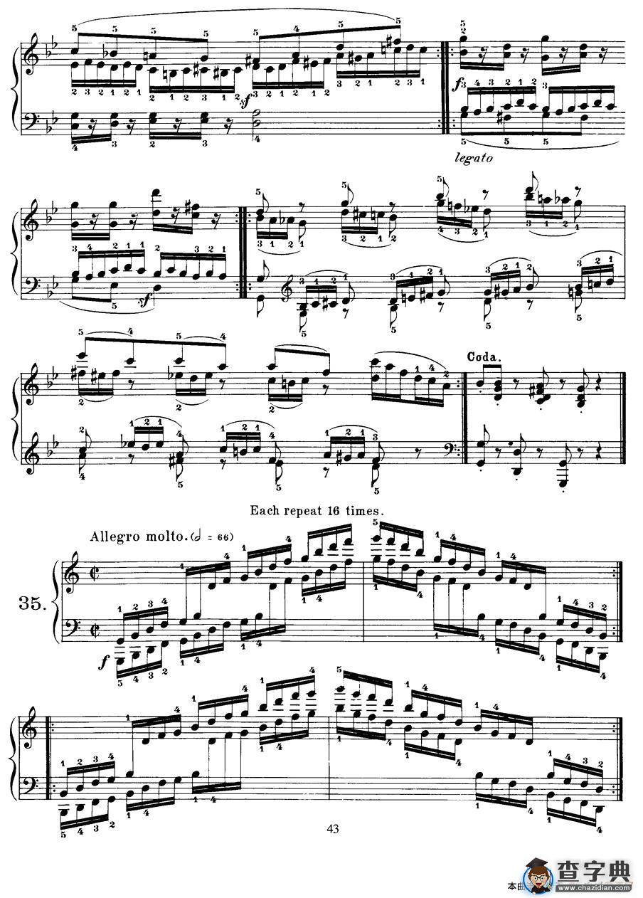 Czerny - 40 Daily Exerci Op.337（31—35）（40首日常训练曲）钢琴谱