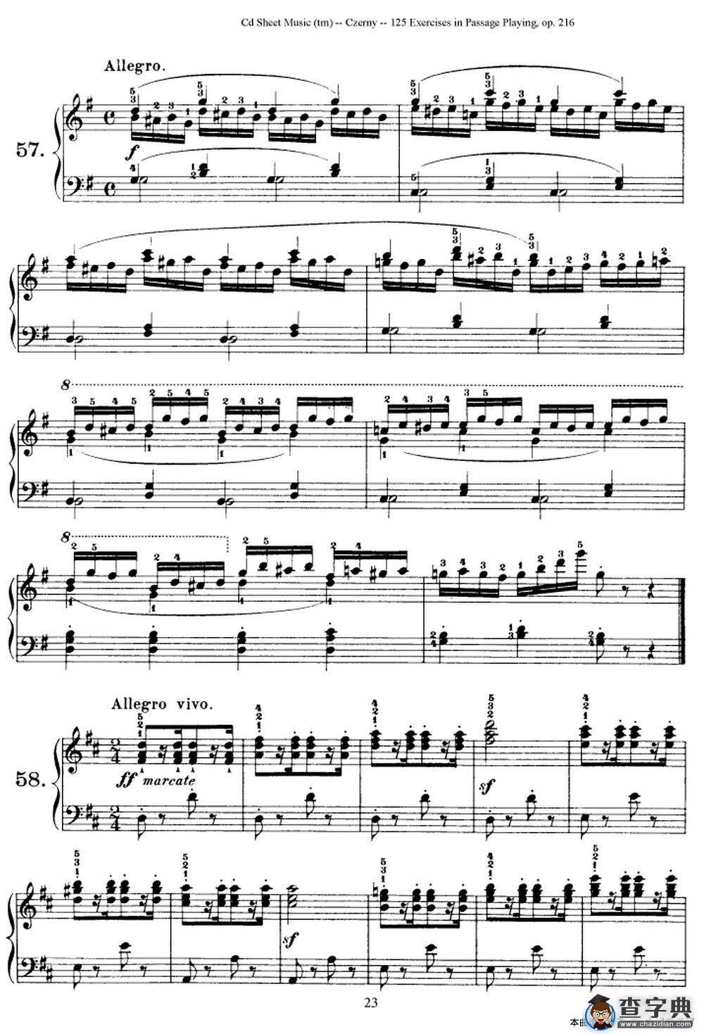 125 Exercises in Passage Playing Op.261（车尔尼125首钢琴短乐句练习曲（42——60））钢琴谱