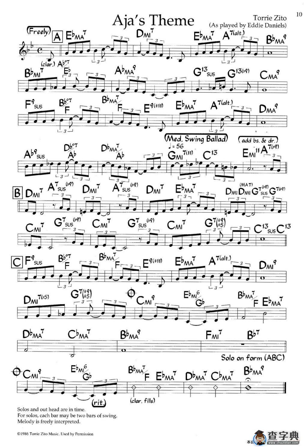 Ajas Theme（爵士钢琴曲）钢琴谱
