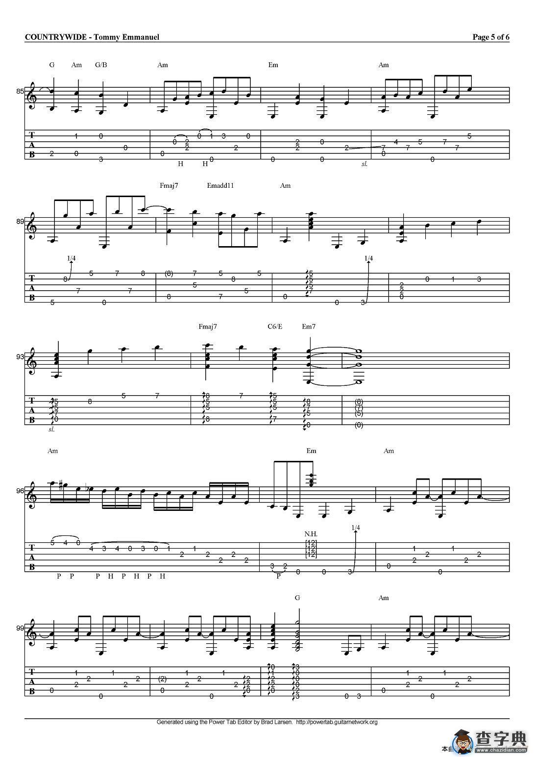 tommy emmanuel：countrywide（指弹吉他）吉他谱
