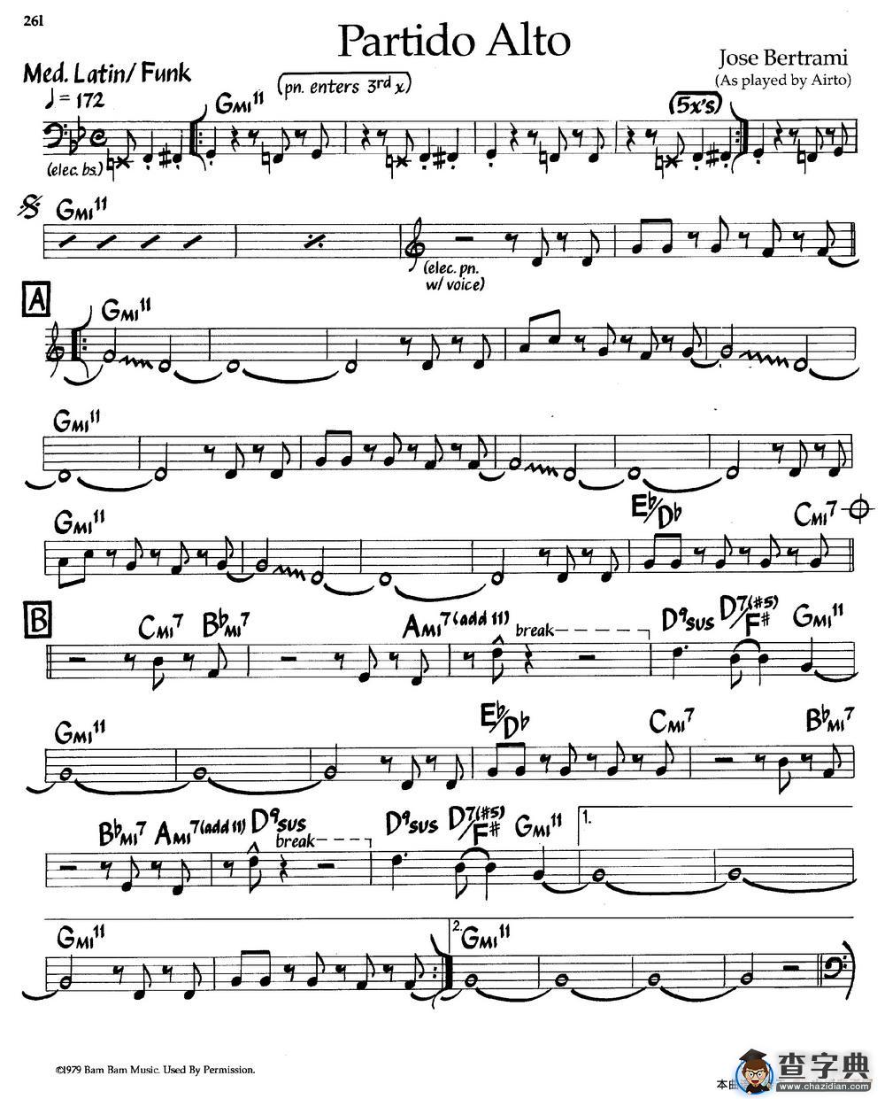Partido Alto（爵士钢琴曲）钢琴谱