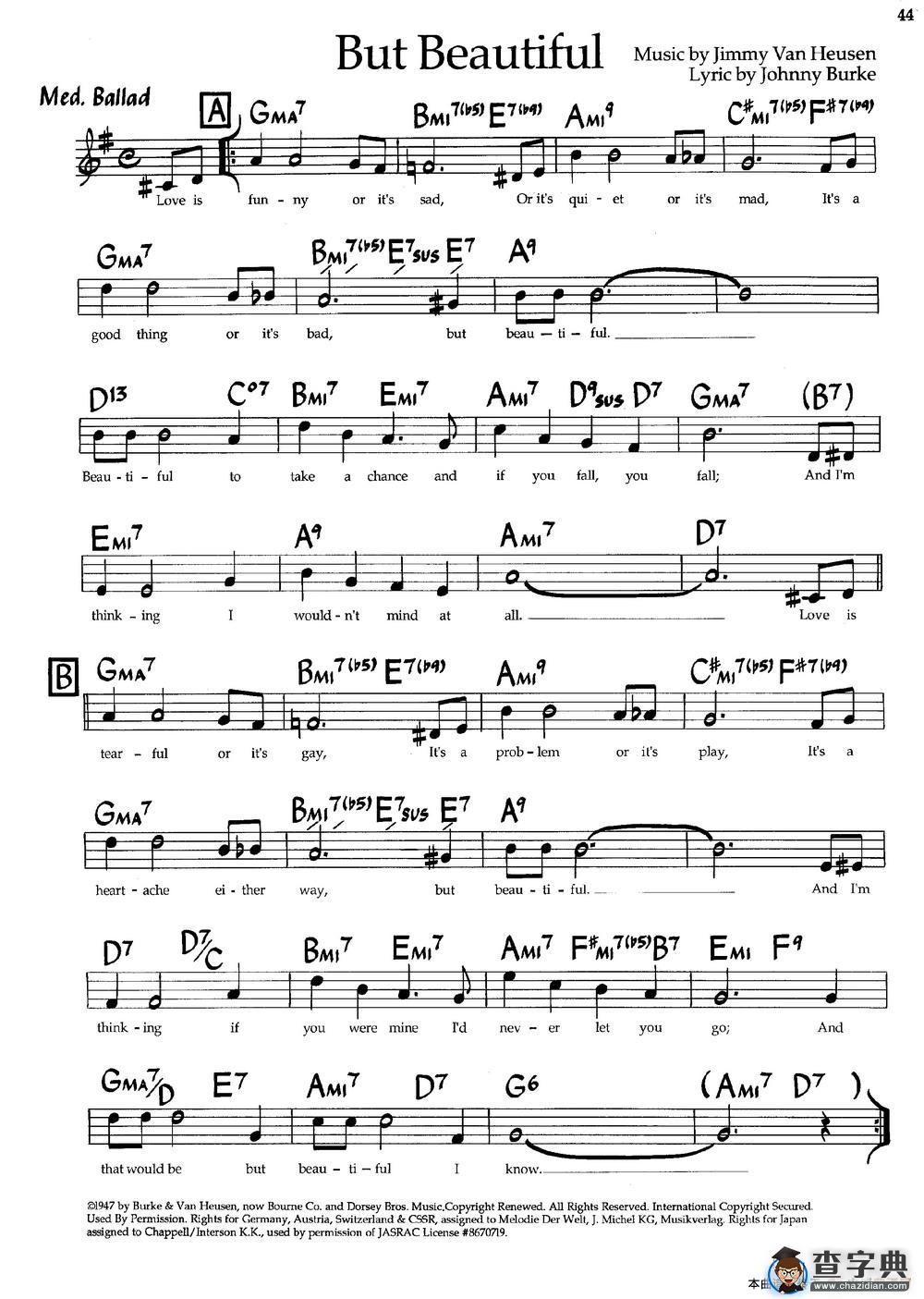 But Beautiful（爵士钢琴曲）钢琴谱
