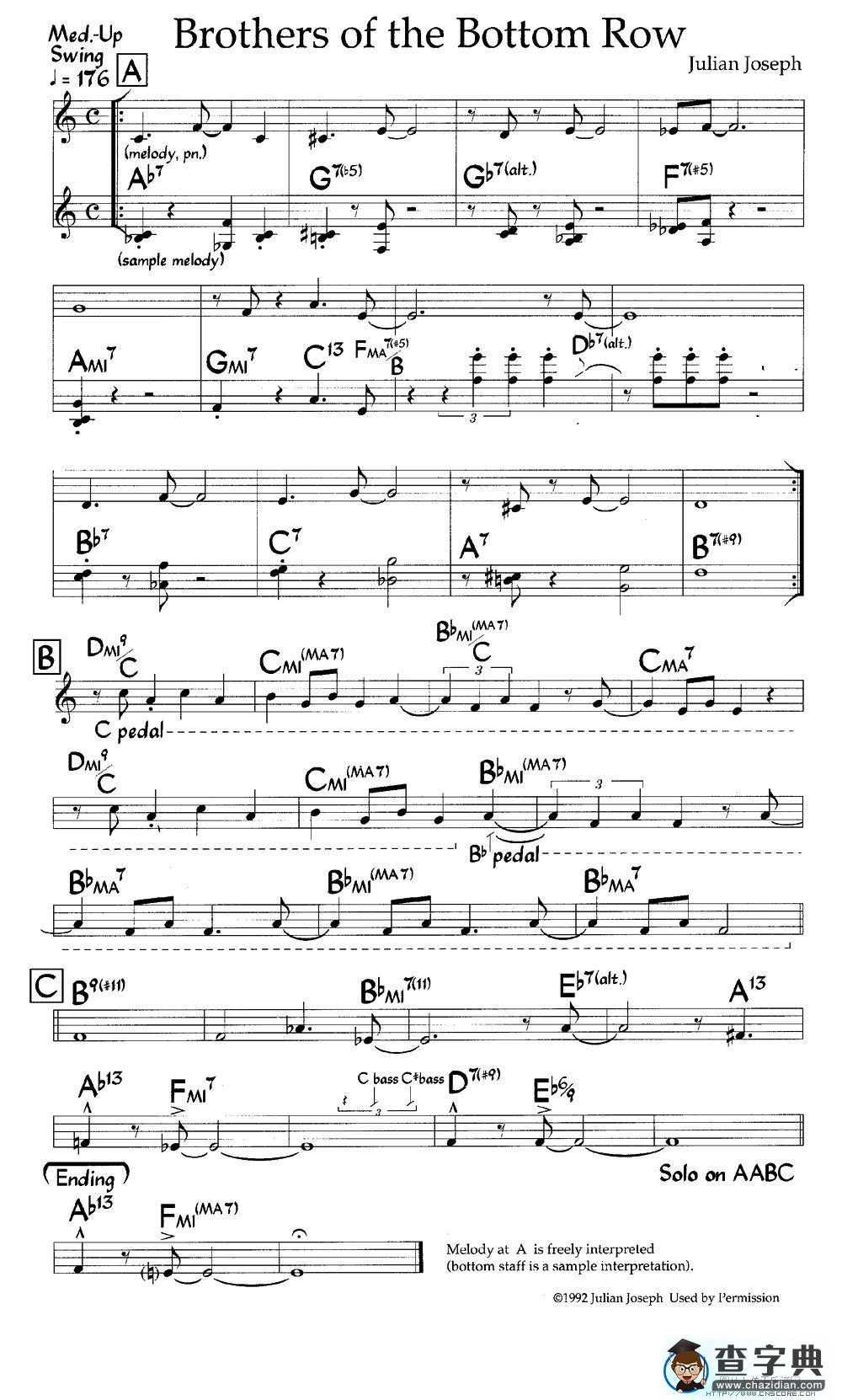 brothers of the bottom row（爵士钢琴曲）