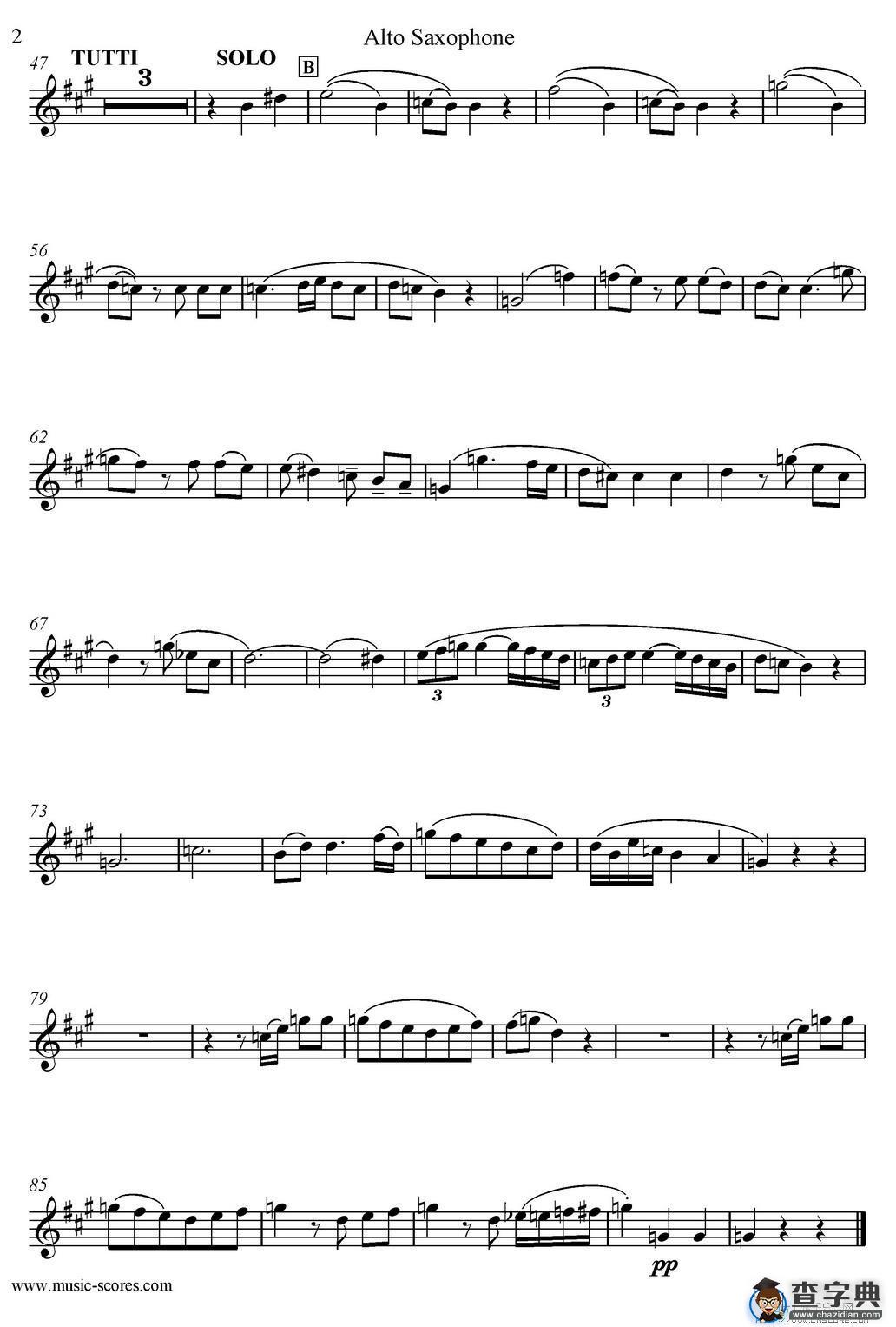 mozart：concerto kv495 no.4-2st（高音萨克斯）萨克斯谱