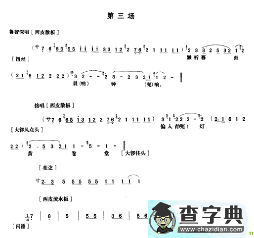 《野猪林》第三场京剧唱谱