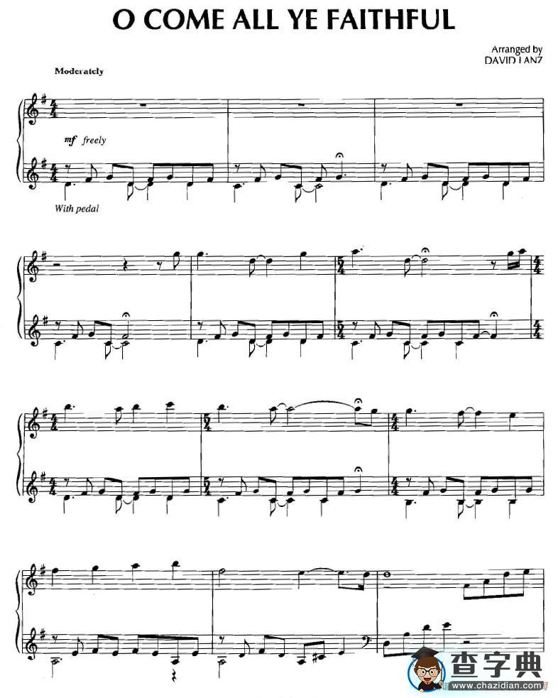 O Come All Ye Faithful钢琴谱
