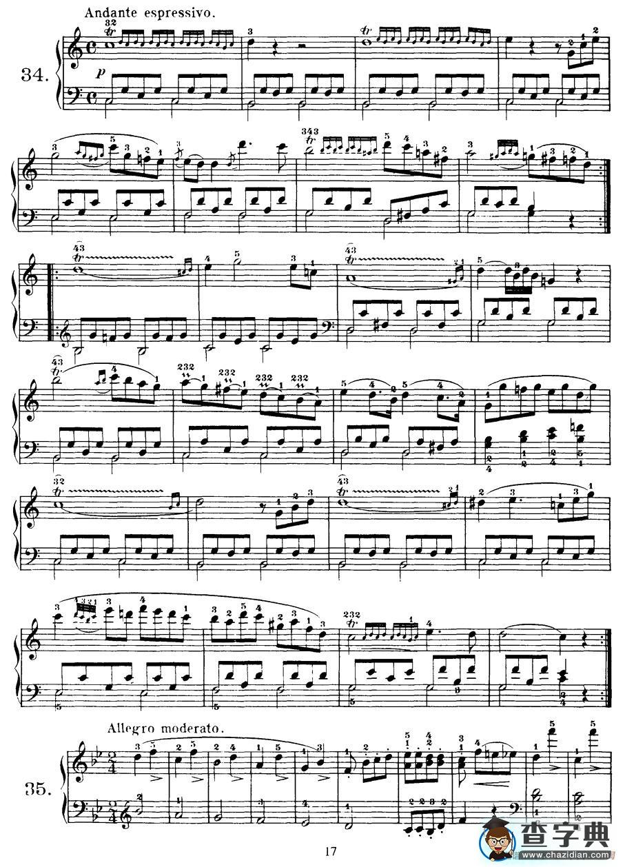Czerny - 100 Progressive Studies Op.139（22—36）钢琴谱