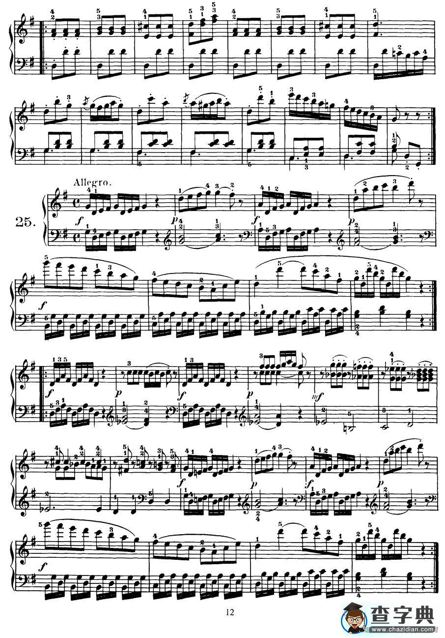 Czerny - 100 Progressive Studies Op.139（22—36）钢琴谱