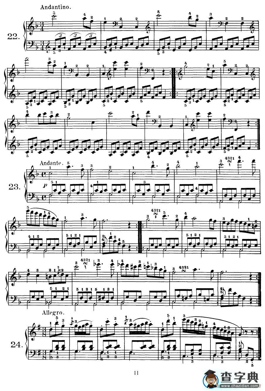 Czerny - 100 Progressive Studies Op.139（22—36）钢琴谱