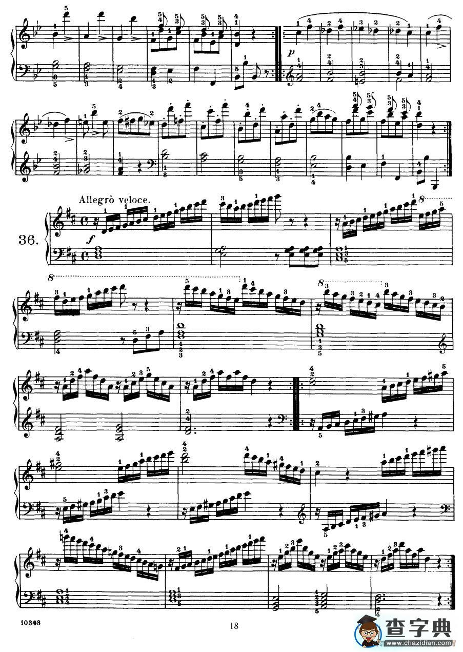 Czerny - 100 Progressive Studies Op.139（22—36）钢琴谱