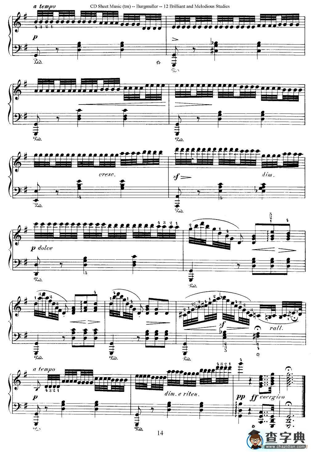Burgmuller - 12 Brillian and Melodious Studies（6）钢琴谱