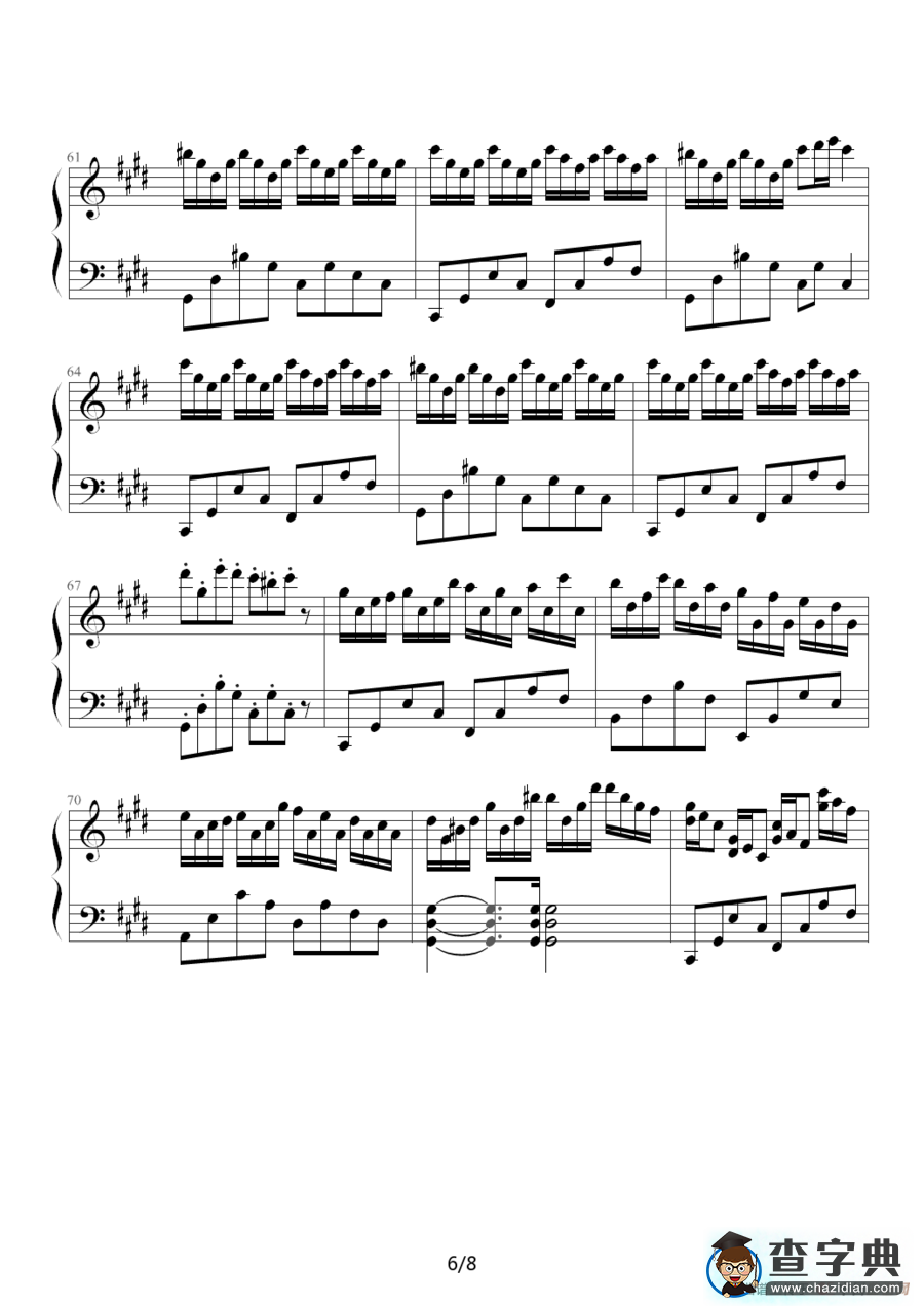 克罗地亚狂想曲（Tonci Huljie 制谱版）钢琴谱