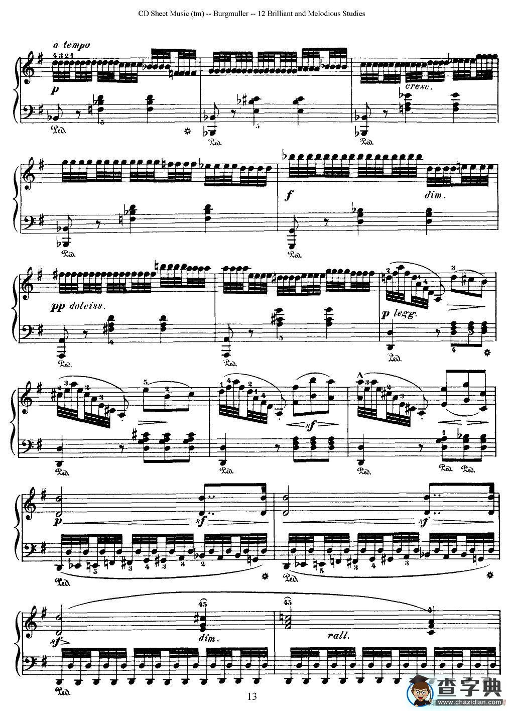 Burgmuller - 12 Brillian and Melodious Studies（6）钢琴谱