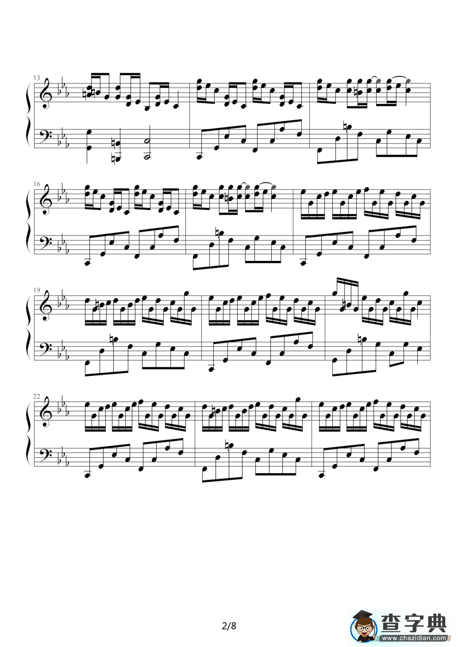 克罗地亚狂想曲（Tonci Huljie 制谱版）钢琴谱