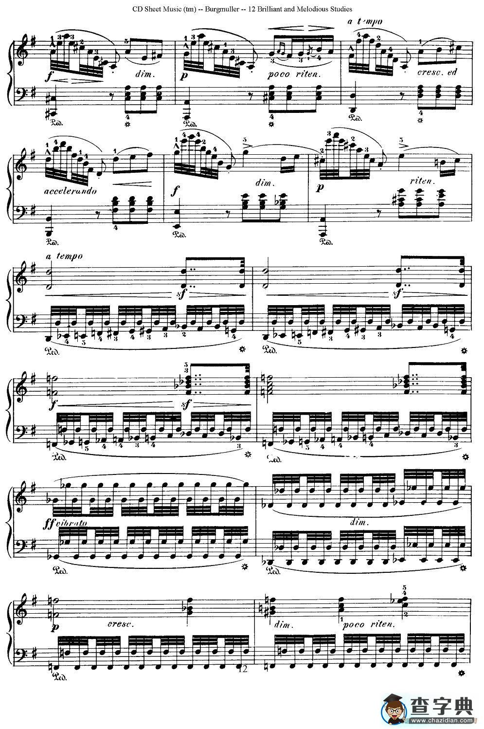 Burgmuller - 12 Brillian and Melodious Studies（6）钢琴谱