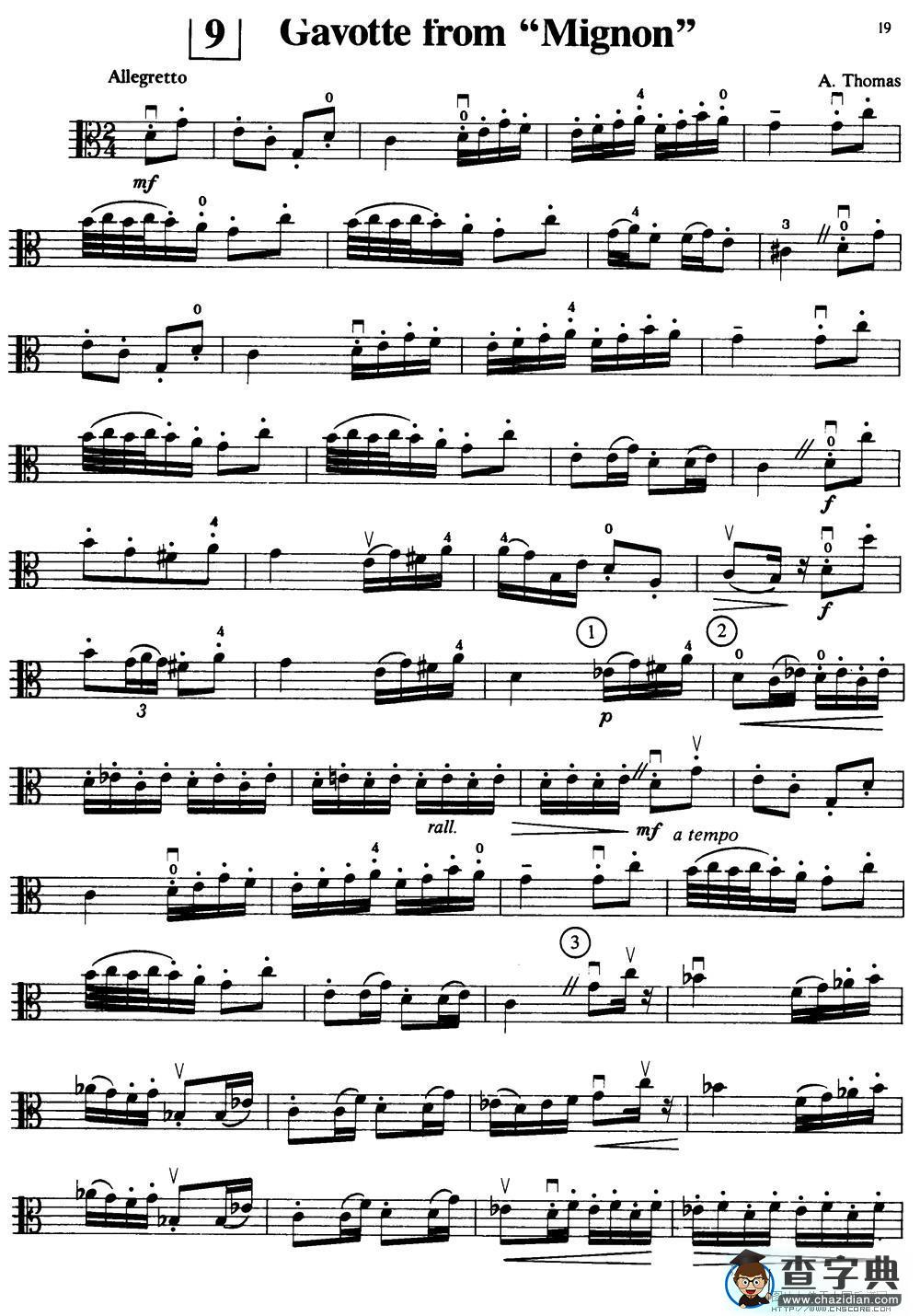 Gavotte From mignon小提琴谱