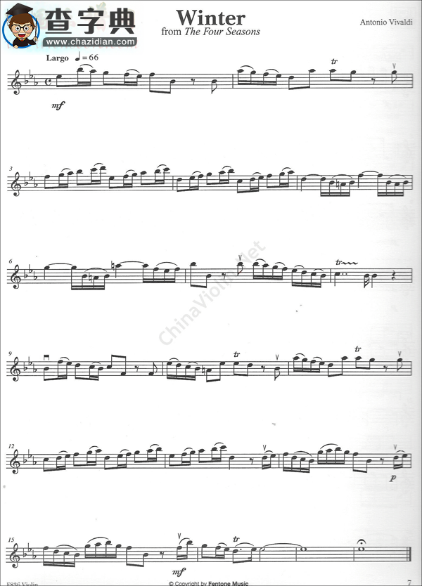 winter( from the four seasons)小提琴谱