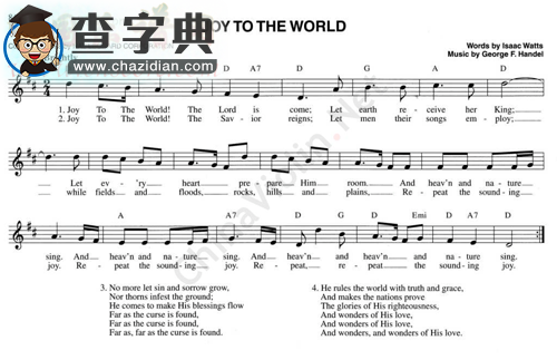 108.joy to the world小提琴谱