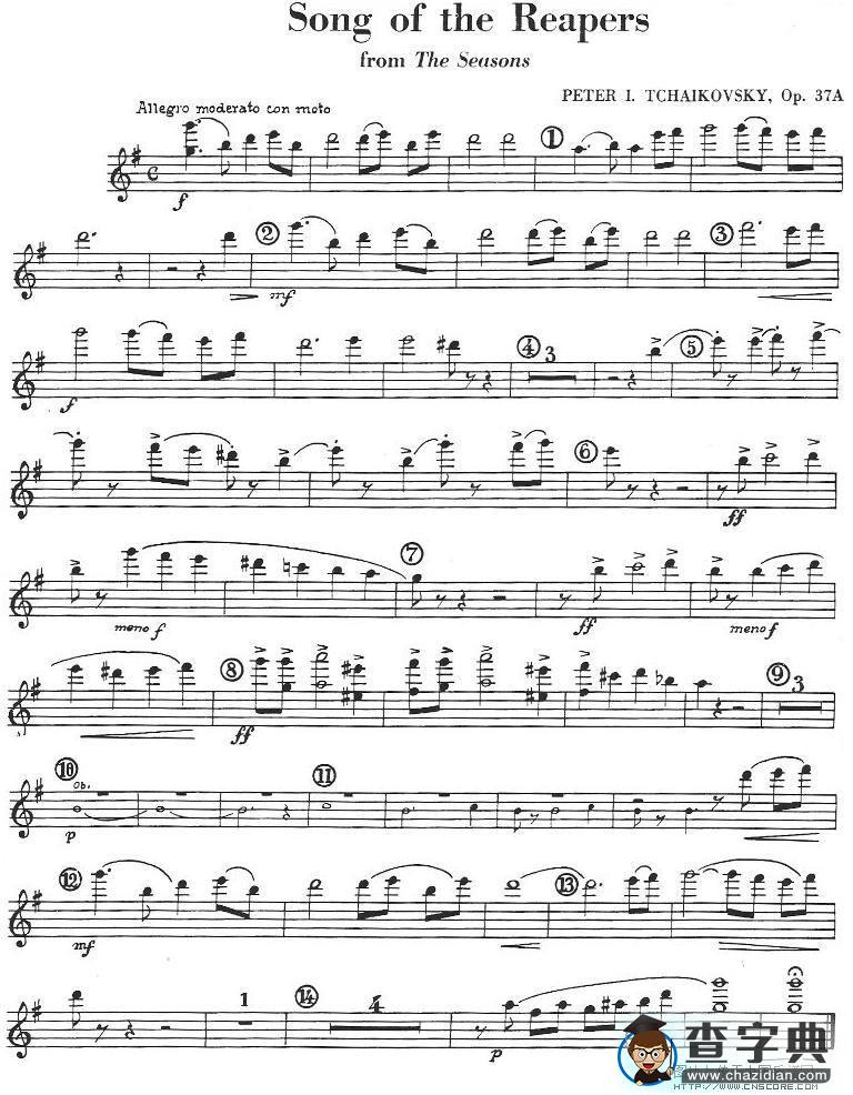 Song of the Reapers小提琴谱