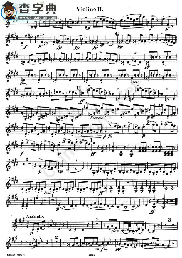 四重奏《quartetto op.125.no.2》第二小提琴小提琴谱