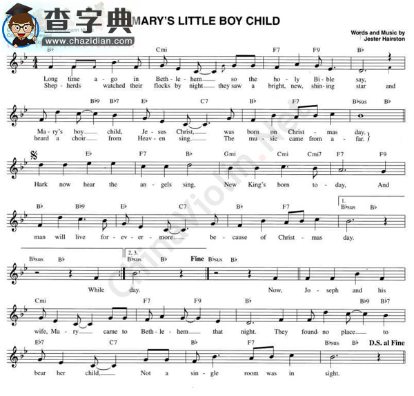 125.mary`s little boy child小提琴谱