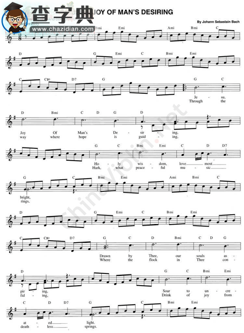 105.jesu,joy of man`s desiring小提琴谱