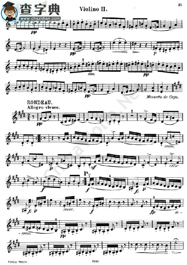 四重奏《quartetto op.125.no.2》第二小提琴小提琴谱