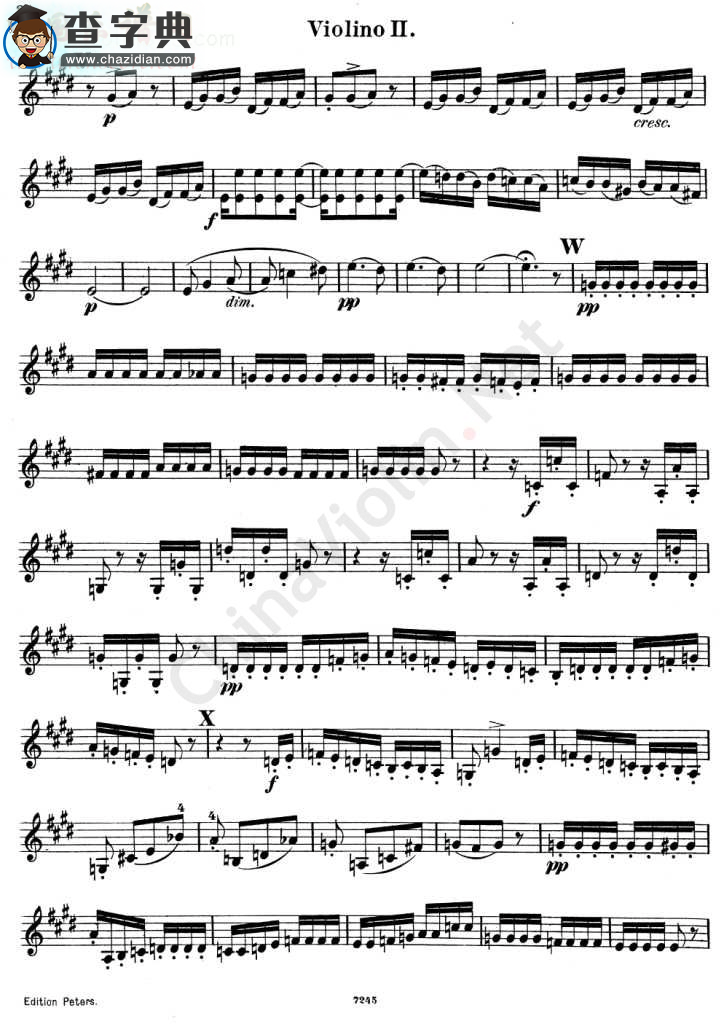 四重奏《quartetto op.125.no.2》第二小提琴小提琴谱