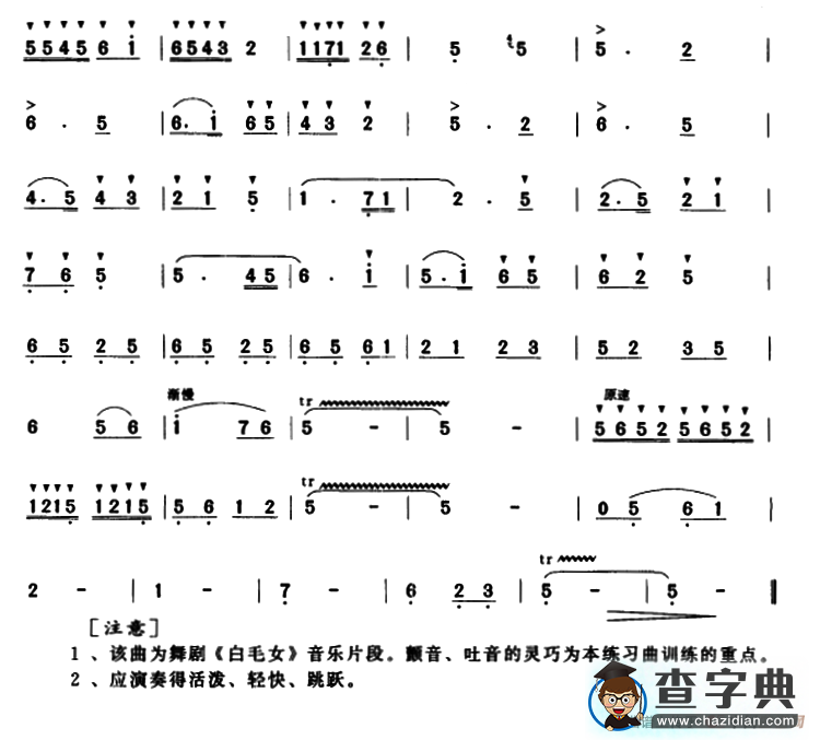 扎红头绳笛箫谱
