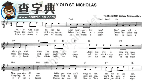 104.jolly old st. nicholas小提琴谱