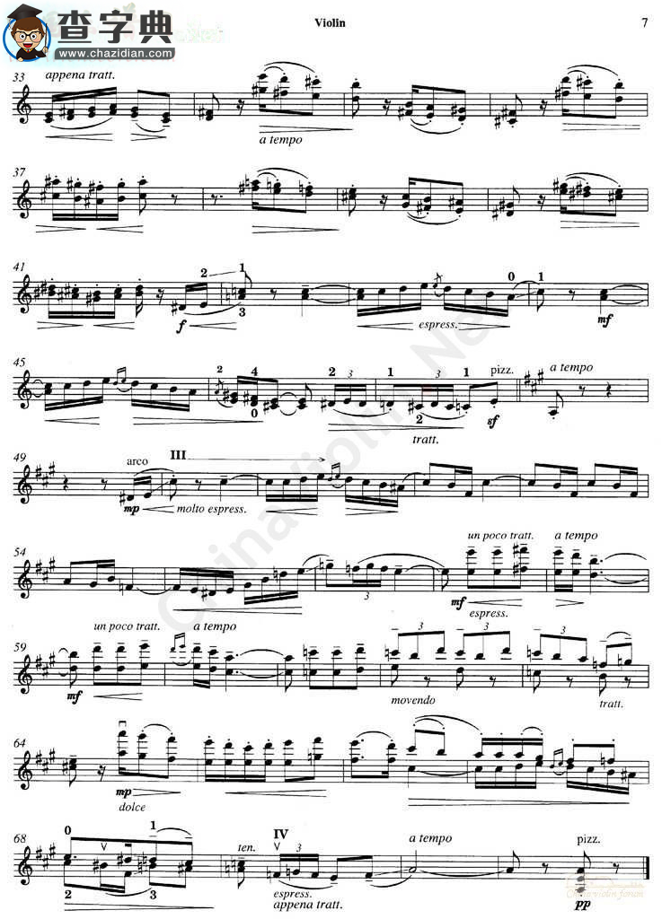 海菲茨-tedesco《ritmo di tango》小提琴谱