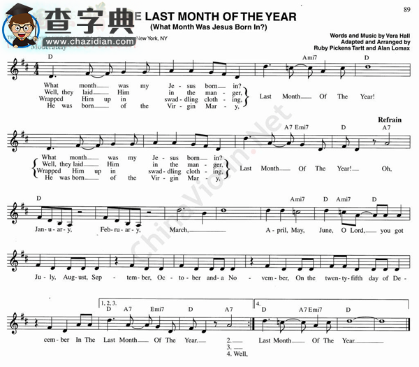 114.the last month of the year小提琴谱